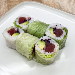 spring rolls thon avocat chou rouge- gumi sushi